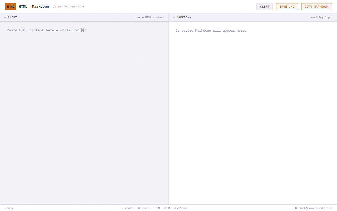 HtmlToMarkdown screenshot