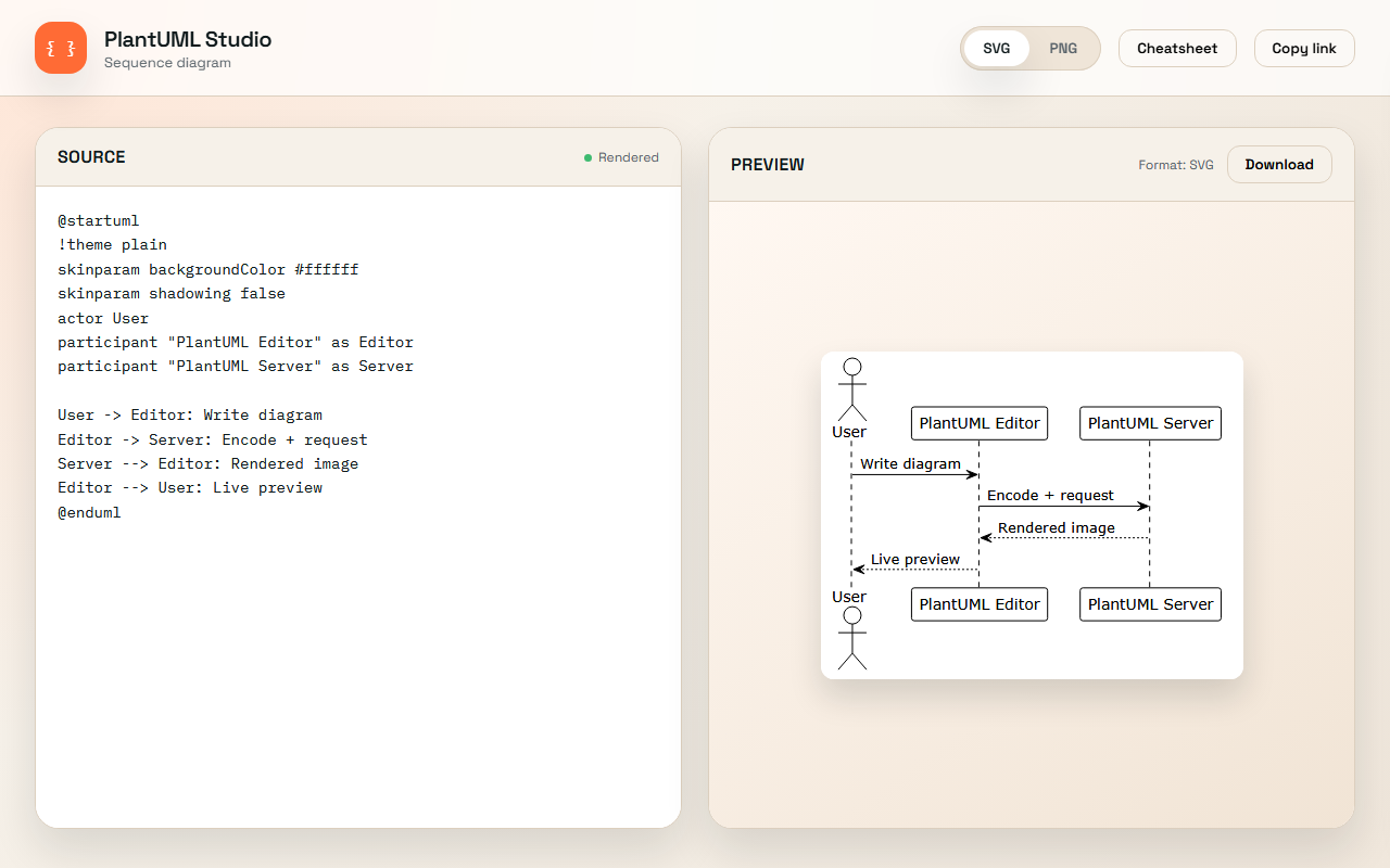 PlantUML Studio screenshot